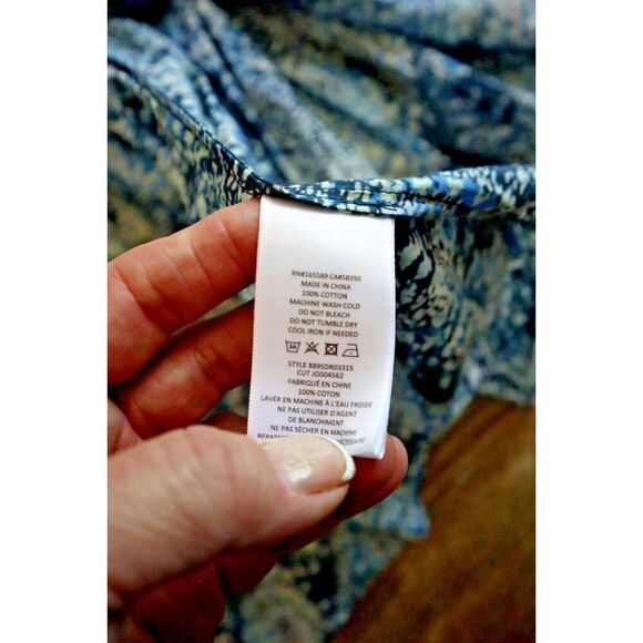 Joie 8895DR03315 Women's Sz XS Blue Elissabet Printed Tie Back Maxi Dress - Picture 9 of 13